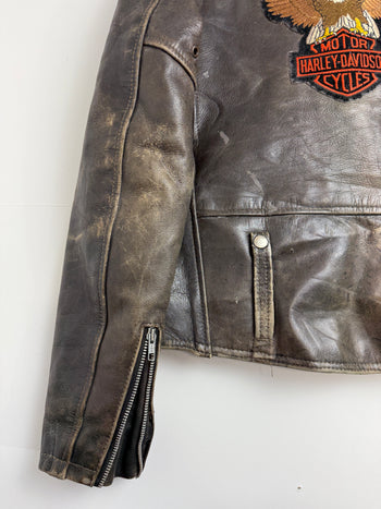 Vintage Harley Davidson Biker Leather Jacket