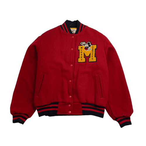 (M) Vintage Mickey & Co. Varisty Jacket Red | Vintage Clothing Store Canada