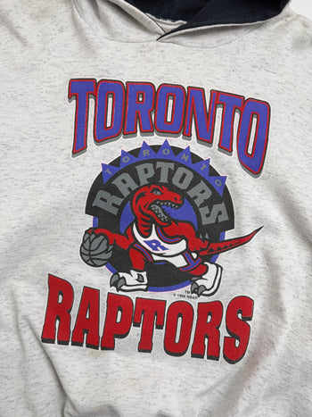 Vintage 90's Toronto Raptors Hoodie Light Grey