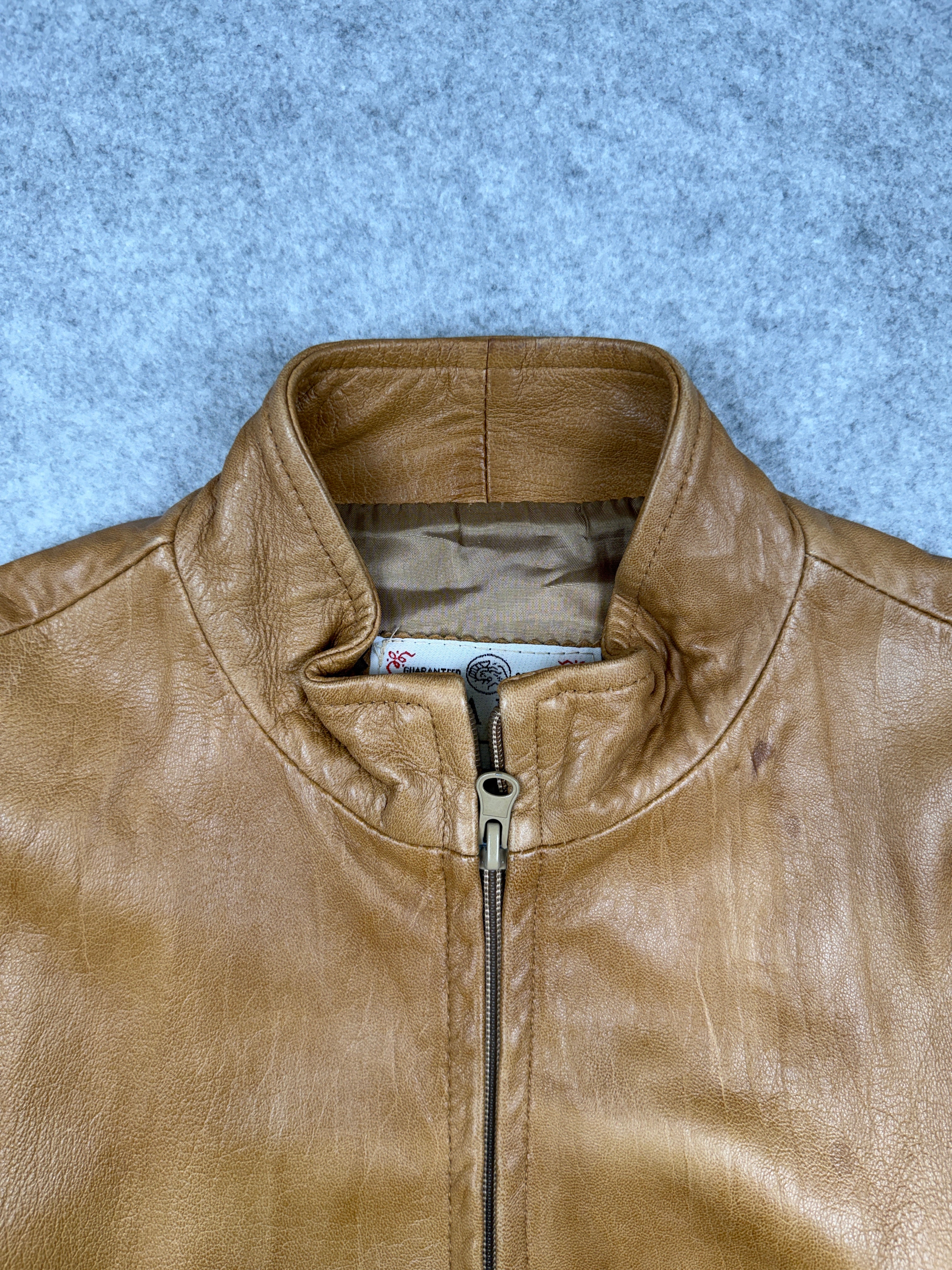 Women’s Vintage Vera Pelle Leather Jacket Tan