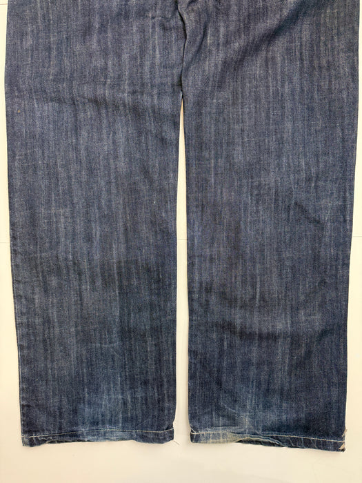 Johnny Blaze Embroidered Spell Out Denim Pants | Vitnage Clothing Store Canada