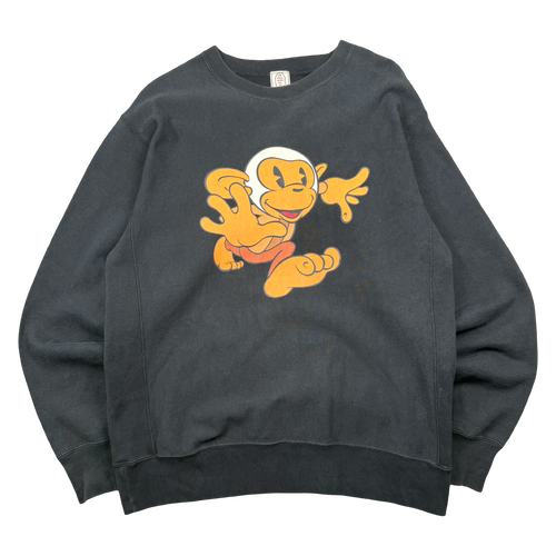 Vintage BAPE Baby Milo Monkey Sweatshirt Black | Vintage Clothing Store Canada