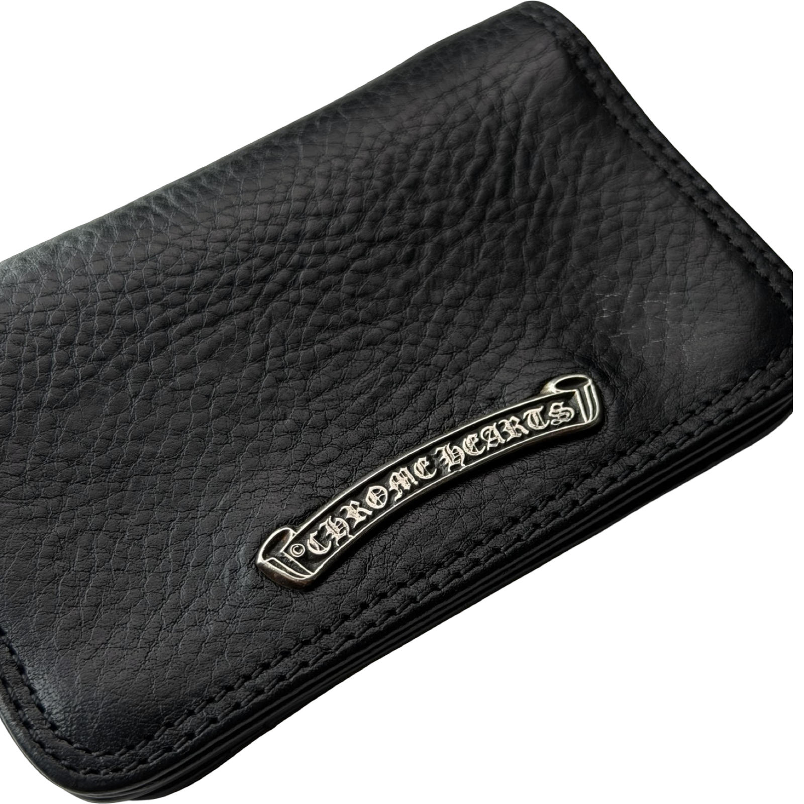 Chrome Hearts Grained Calfskin Grommet Card Holder Black