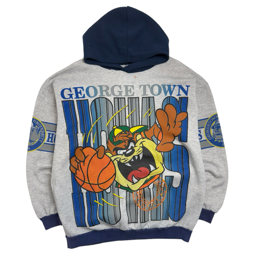 Vintage 90's Georgetown Hoyas Taz Hoodie Grey | Vintage Clothing Store Canada