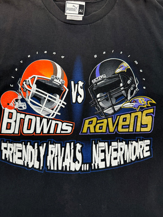 (XL) Vintage Browns Vs Ravens Tee Black | Vitnage Clothing Store Canada