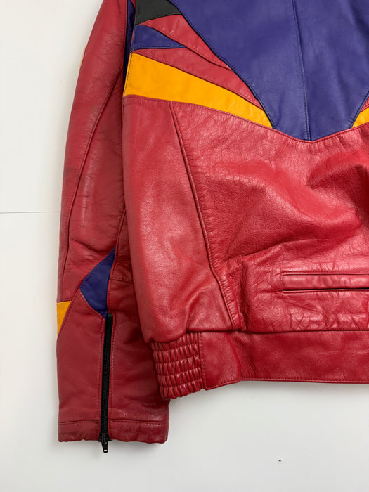 Vintage 1990s Ski-Doo Bombardier Leather Jacket Red | Vitnage Clothing Store Canada