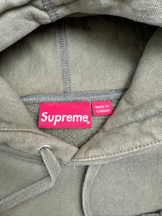 Supreme Cross Box Logo Hooded Light Olive (USED) | Vitnage Clothing Store Canada