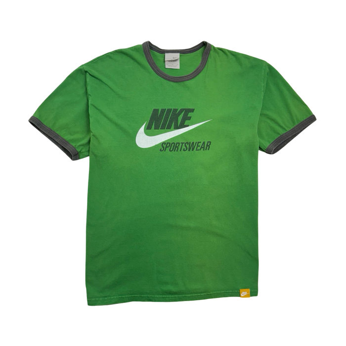 Vintage 2000s Nike Sports Ringer Tee Green | Vitnage Clothing Store Canada