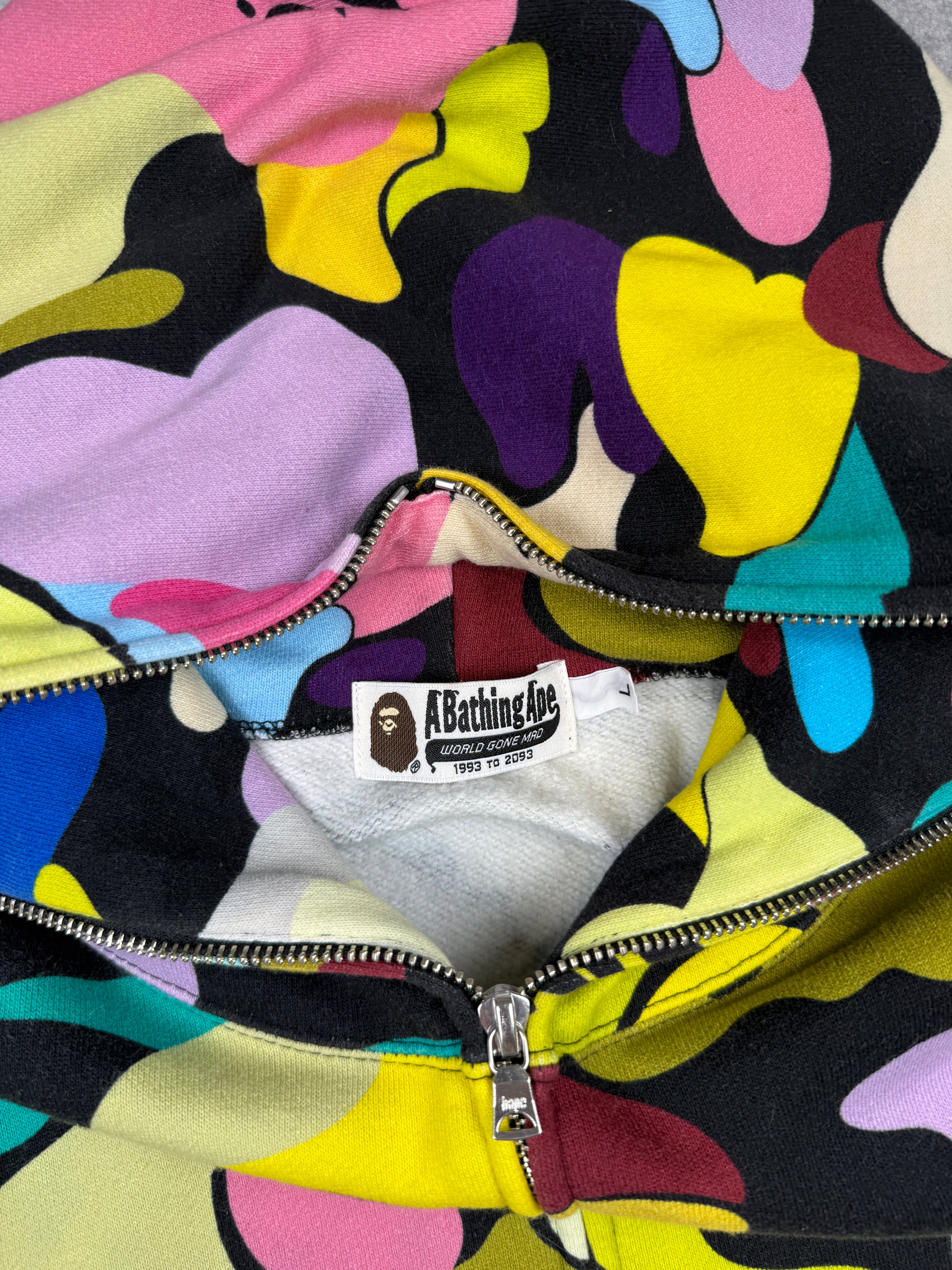 BAPE Giant Multi Camo Ape Full Zip Hoodie (USED)