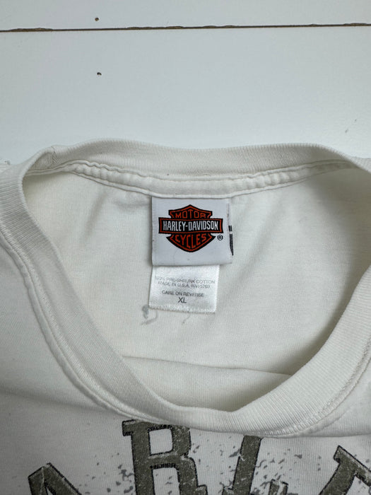 Vintage '05 Harley Davidson Cleveland Tee White | Vitnage Clothing Store Canada