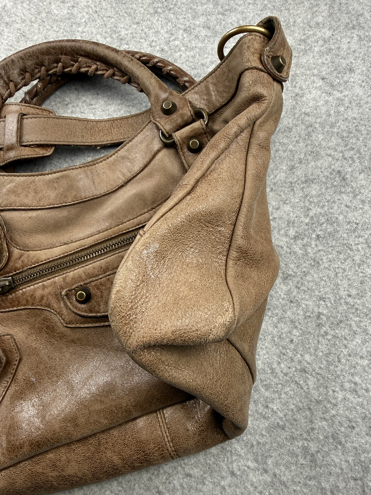 Balenciaga Motocross Classic First City Bag Brown