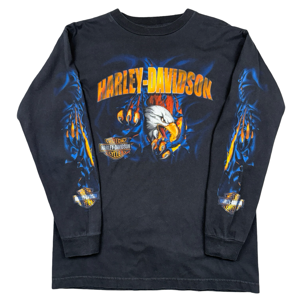 Vintage Harley Davidson Ripped Eagle L/S Tee Black