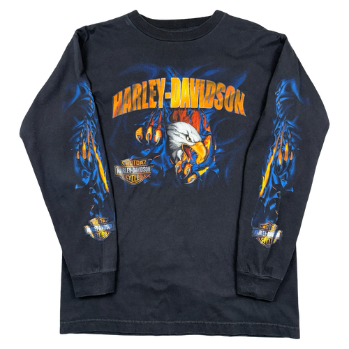 Vintage Harley Davidson Ripped Eagle L/S Tee Black | Vintage Clothing Store Canada