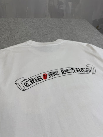 Vintage Chrome Hearts Rolling Stones Scroll Tee White