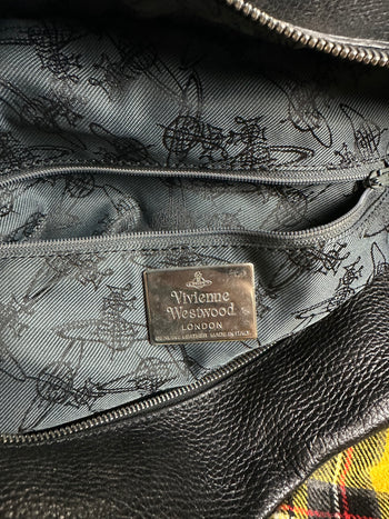 Vivienne Westwood Plaid Travel Bag Yellow