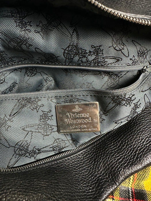 Vivienne Westwood Plaid Travel Bag Yellow | Vitnage Clothing Store Canada