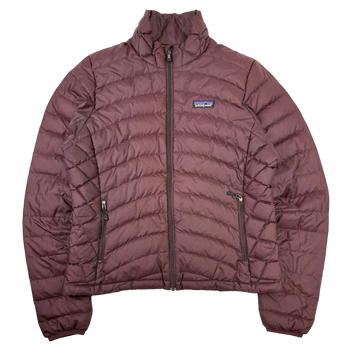 Women's Patagonia Down Hooded Puffer Burgundy