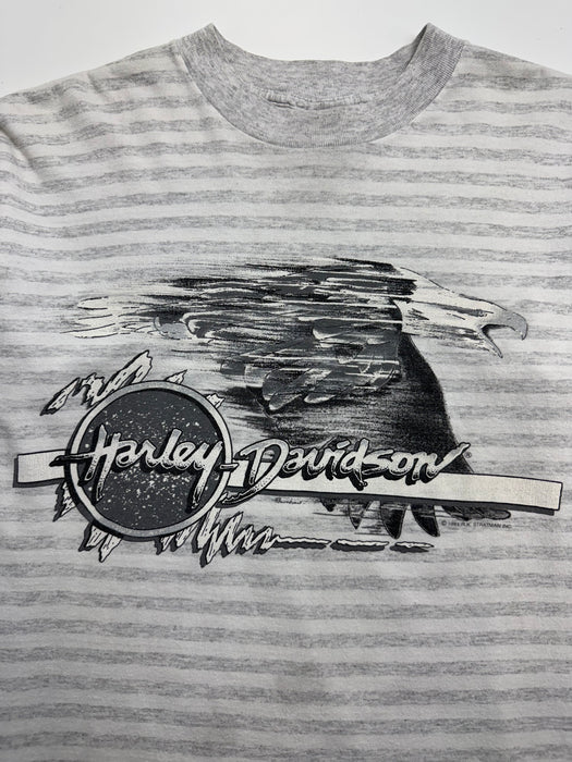 Vintage '91 Harley Davidson Stripe Tee White | Vitnage Clothing Store Canada