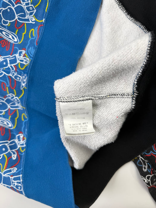 BAPE x Medicom Toy Bearbrick Shark Full Zip Up Sweater (USED) | Vitnage Clothing Store Canada