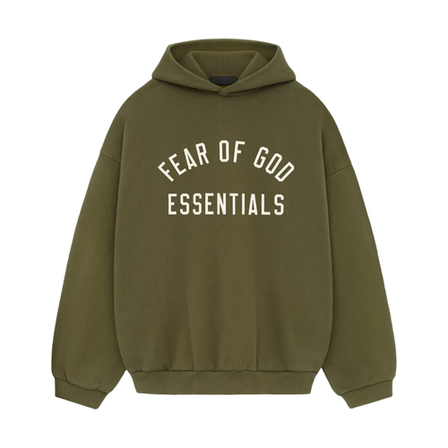 Fear of God Essentials Fleece Hoodie Military | Vintage Clothing Store Canada