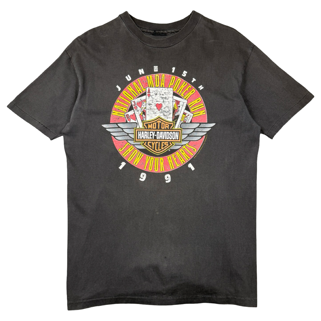 Vintage Harley Davidson National MDA Poker Run Tee Black