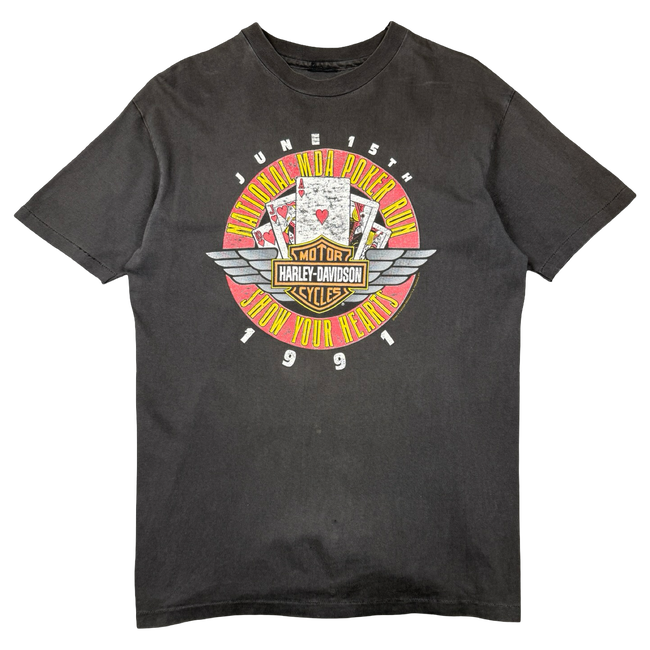 Vintage Harley Davidson National MDA Poker Run Tee Black