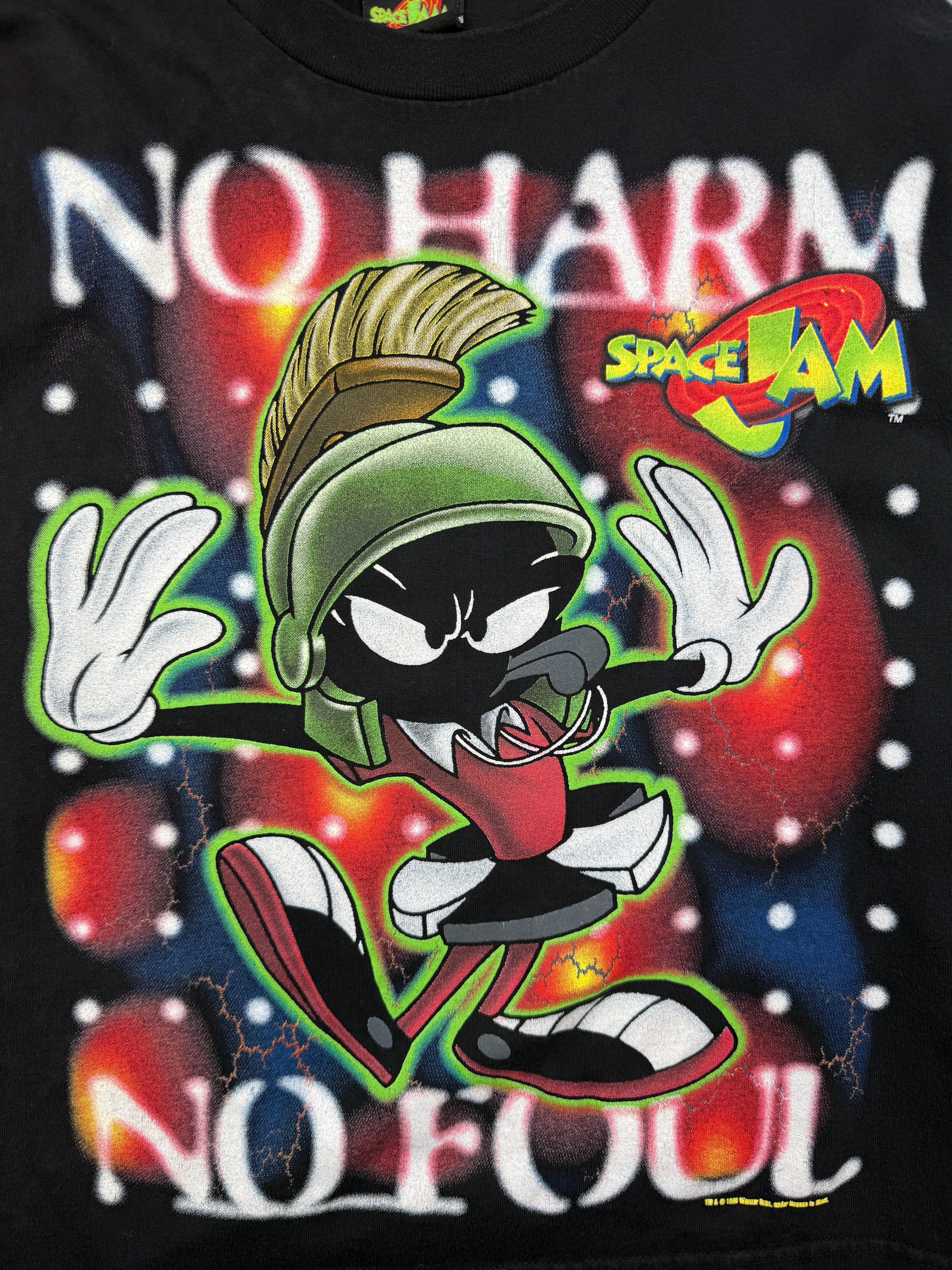 Vintage 90's Space Jam Marvin The Martian L/S Tee Black