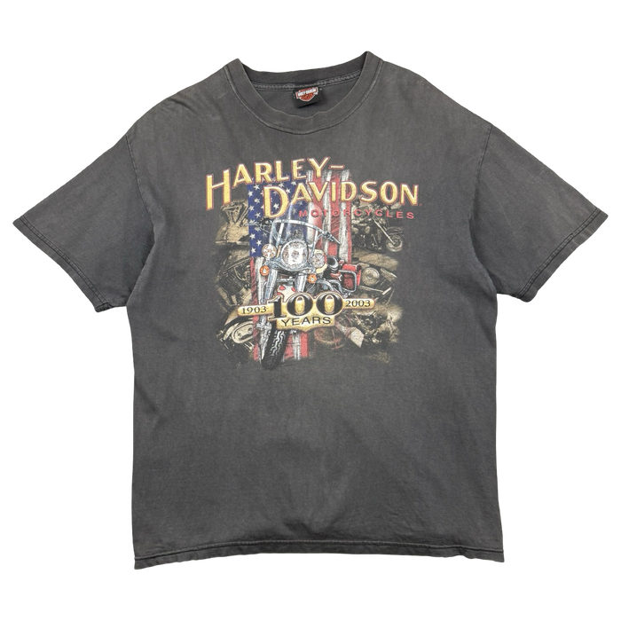 Vintage Harley Davidson 100 Years Tee Black | Vitnage Clothing Store Canada