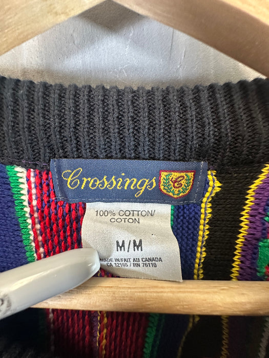 Vintage Crossings 3D Textured Knit Sweater Multi | Vitnage Clothing Store Canada