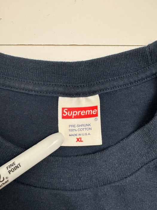 Supreme Ear Tee Navy (USED) | Vitnage Clothing Store Canada