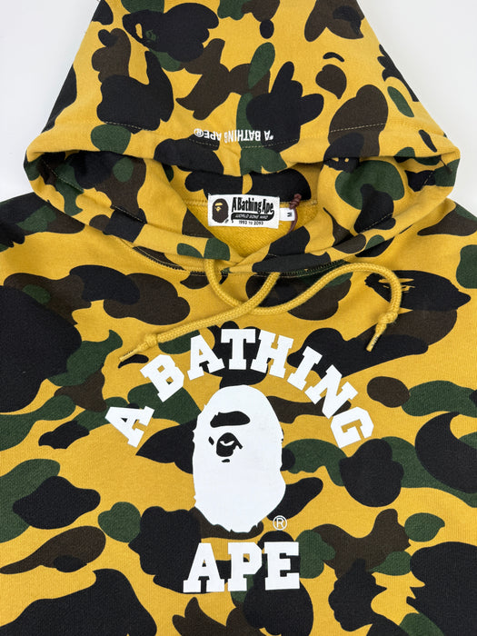 BAPE 1st Camo College Pullover Hoodie Yellow | Vitnage Clothing Store Canada