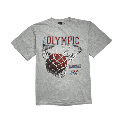 (L) Vintage Team USA Olympic Basketball Tee Grey | Vintage Clothing Store Canada