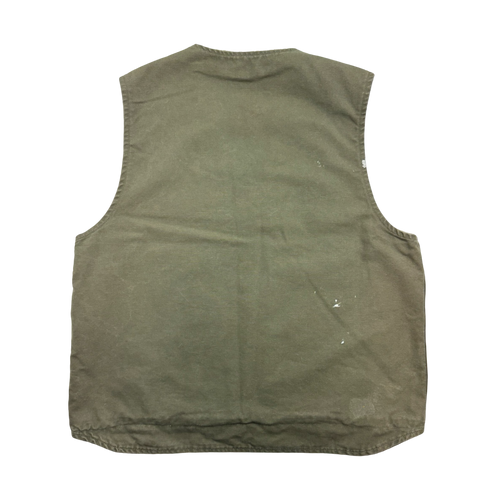 (XXL) Vintage Carhartt Paint Splatter  Lined Vest Olive | Vintage Clothing Store Canada