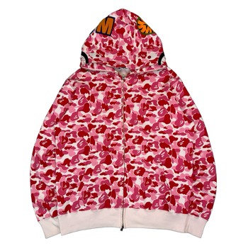 BAPE ABC Camo Shark Full Zip Hoodie Pink/Red (USED)