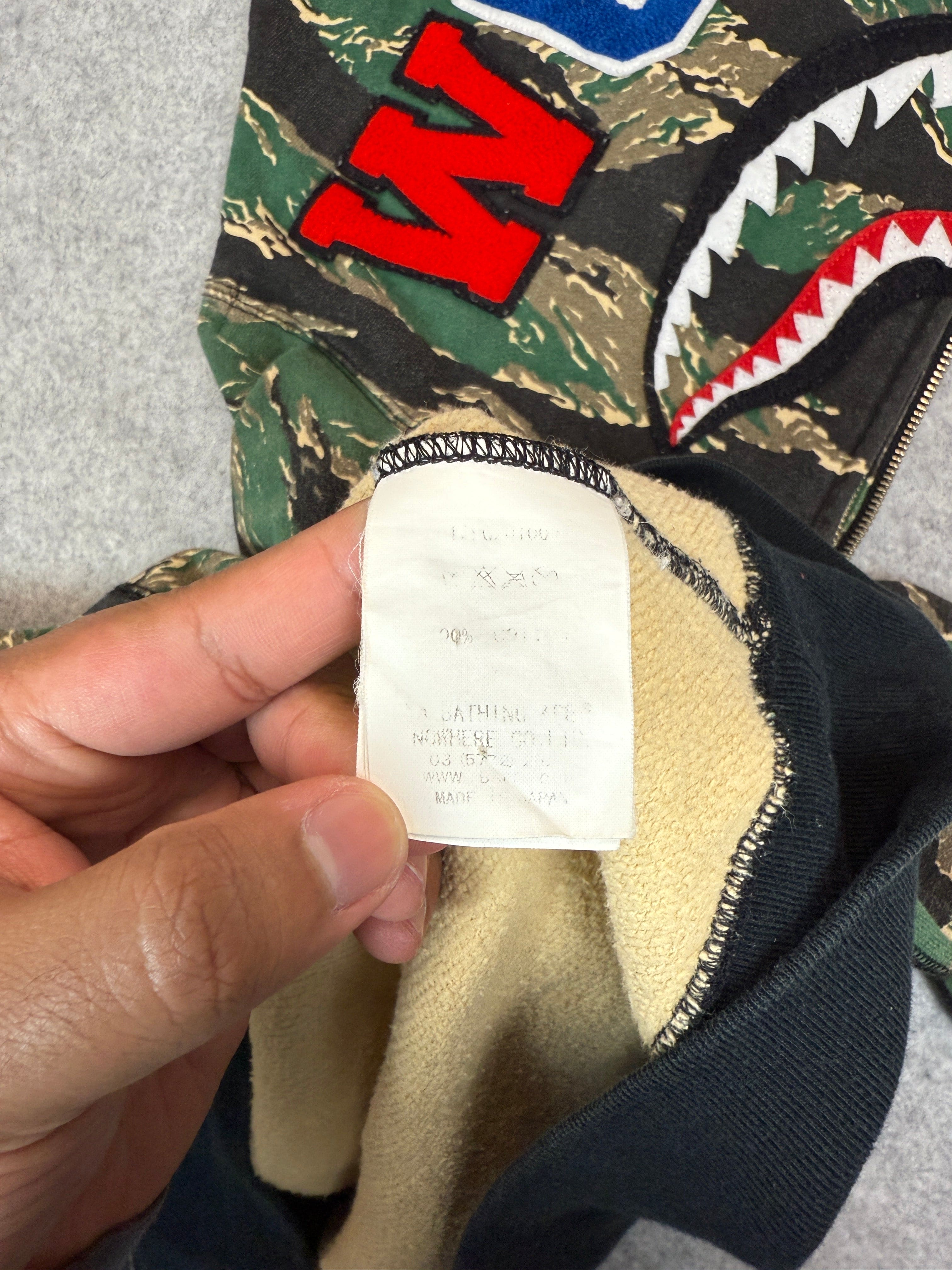 BAPE Shark Tiger Camo Full Zip Hoodie Green (USED)