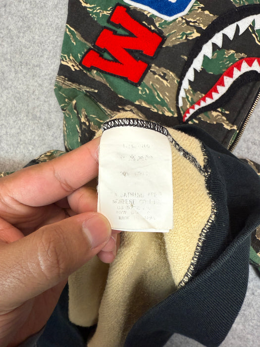 BAPE Shark Tiger Camo Full Zip Hoodie Green (USED) | Vitnage Clothing Store Canada