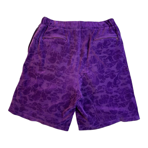 BAPE Camo Velour Shorts Purple (USED) | Vintage Clothing Store Canada