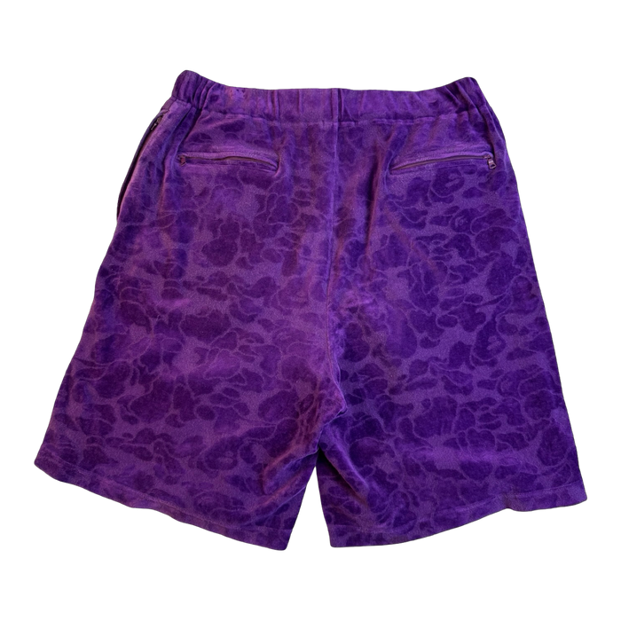 BAPE Camo Velour Shorts Purple (USED) | Vitnage Clothing Store Canada