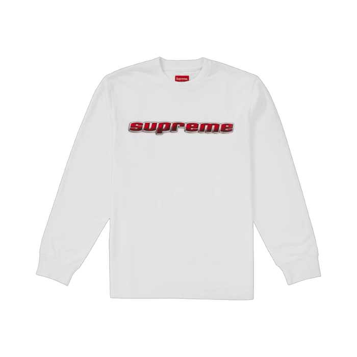 Supreme Chrome Logo L/S Tee White | Vitnage Clothing Store Canada