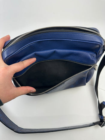 Louis Vuitton Outdoor Monogram Taiga Messenger Bag Blue
