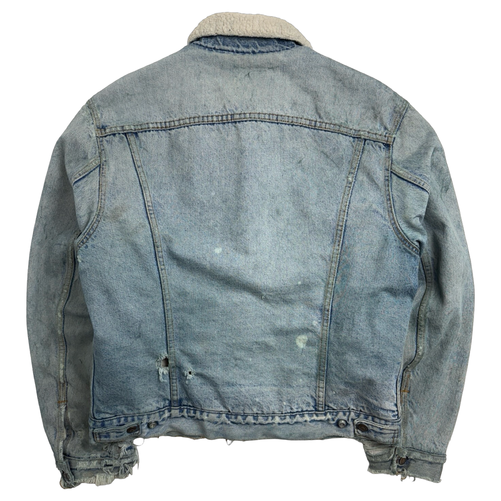 Vintage Distressed Levi Sherpa Lined Denim Jacket
