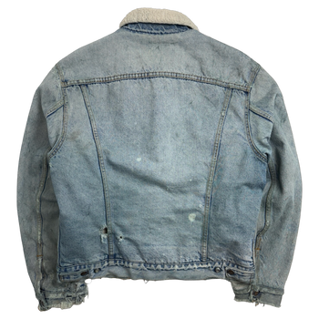 Vintage Distressed Levi Sherpa Lined Denim Jacket