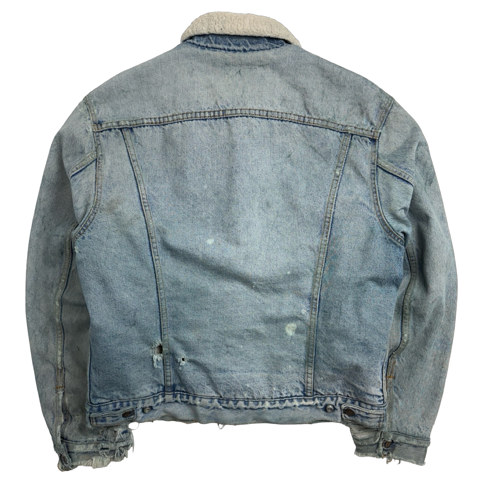 Vintage Distressed Levi Sherpa Lined Denim Jacket