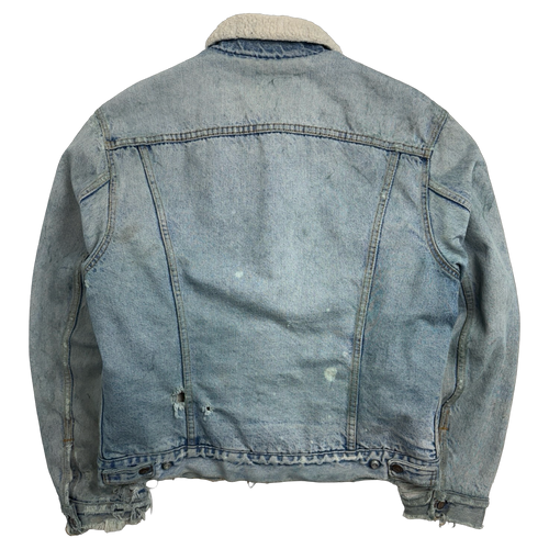Vintage Distressed Levi Sherpa Lined Denim Jacket | Vintage Clothing Store Canada
