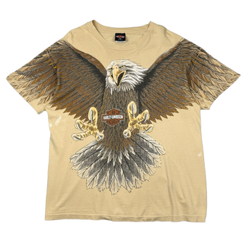 Vintage Harley Davidson Swooping Eagle Tee Beige
