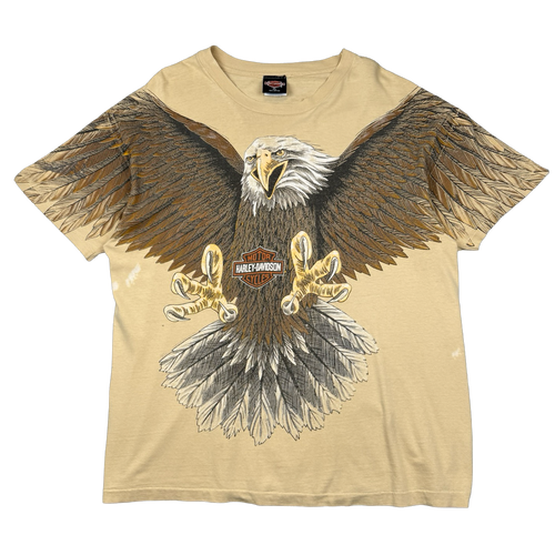 Vintage Harley Davidson Swooping Eagle Tee Beige | Vintage Clothing Store Canada