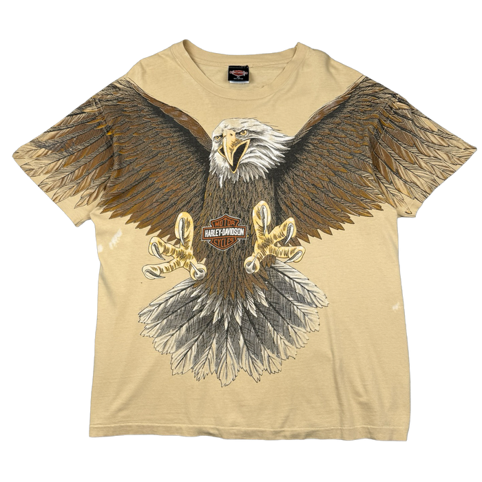Vintage Harley Davidson Swooping Eagle Tee Beige | Vitnage Clothing Store Canada