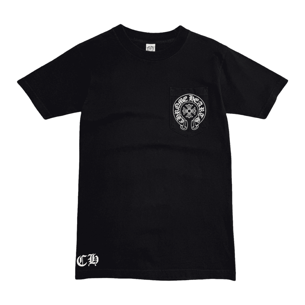Vintage Chrome Hearts Los Angeles Horseshoe Pocket Tee Black