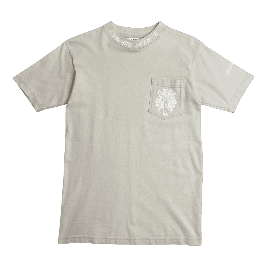 Vintage Chrome Hearts Back Scroll Pocket Tee Beige