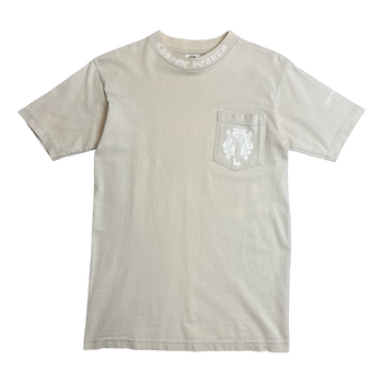 Vintage Chrome Hearts Back Scroll Pocket Tee Beige